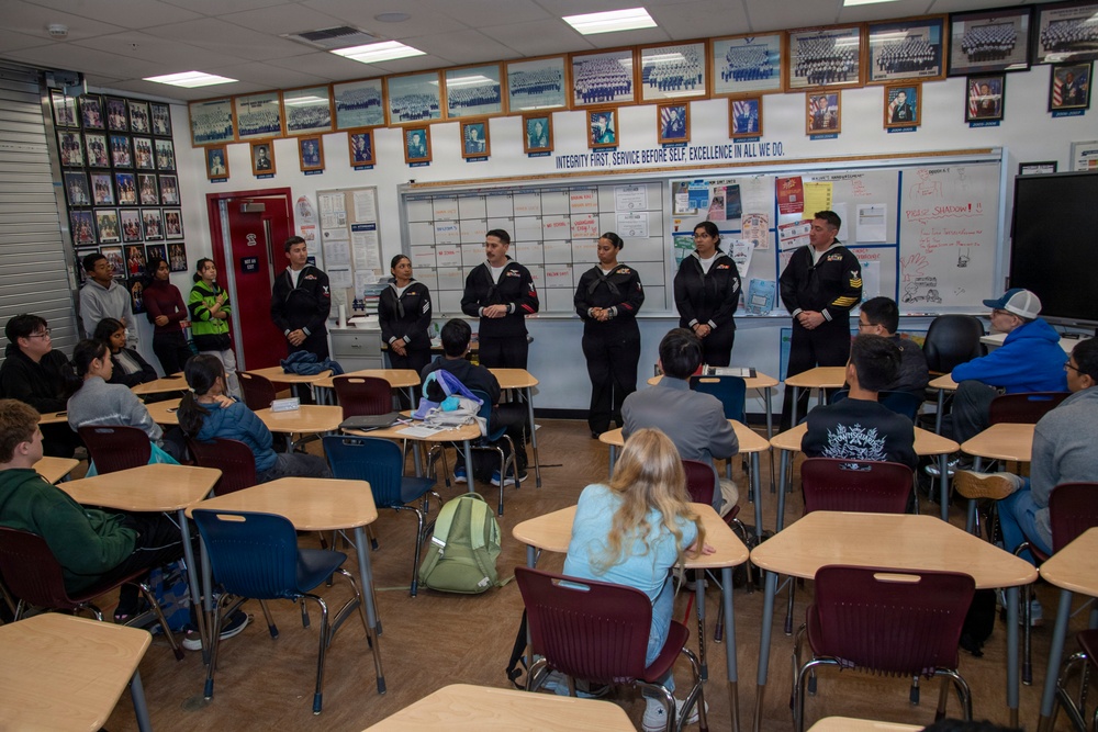 USS Carl Vinson (CVN 70) Sailors visit students at Scripps Ranch High School