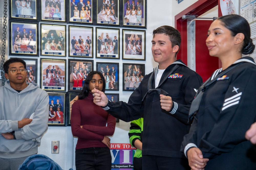 USS Carl Vinson (CVN 70) Sailors visit students at Scripps Ranch High School