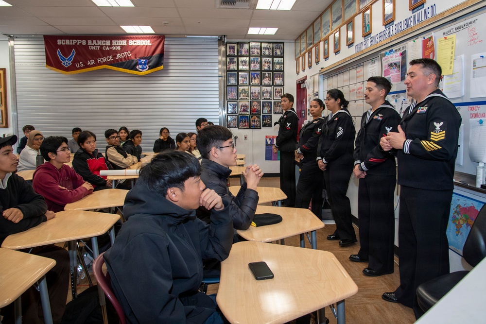 USS Carl Vinson (CVN 70) Sailors visit students at Scripps Ranch High School