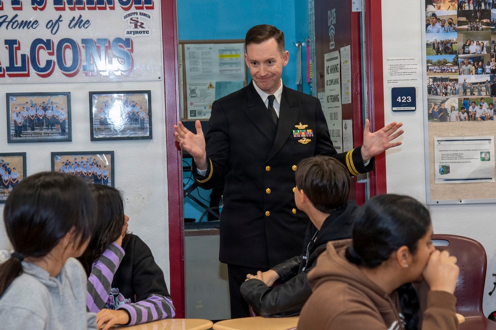 USS Carl Vinson (CVN 70) Sailors visit students at Scripps Ranch High School