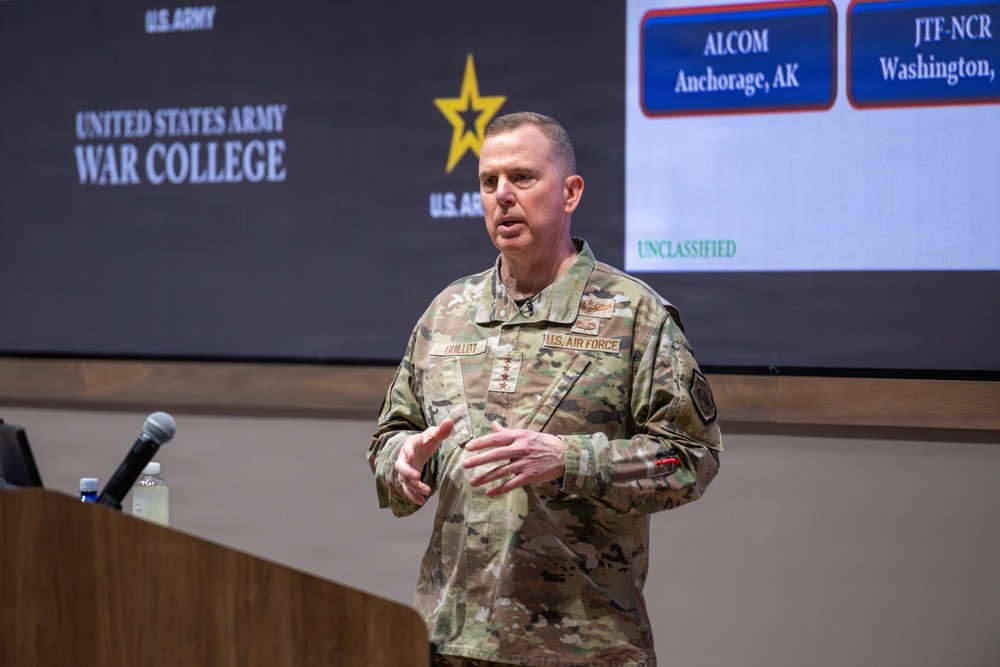 Gen. Guillot delivers the keynote at the U.S. Army War College Homeland Defense Symposium