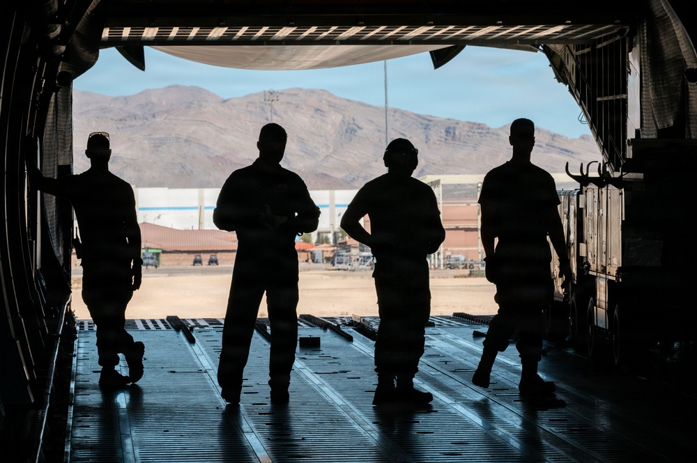 C-5M Super Galaxy arrives at Nellis for Bamboo Eagle 26-1