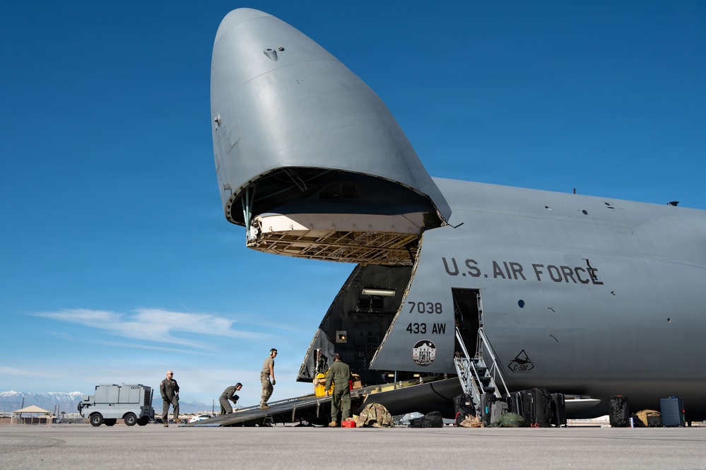 C-5M Super Galaxy arrives at Nellis for Bamboo Eagle 26-1