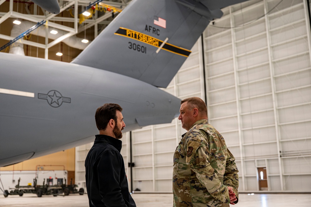 Rep. Chris Deluzio visits the 911th AW