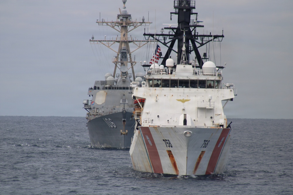 US Coast Guard and Navy participate in joint patrol in the Bay of Port-au-Prince