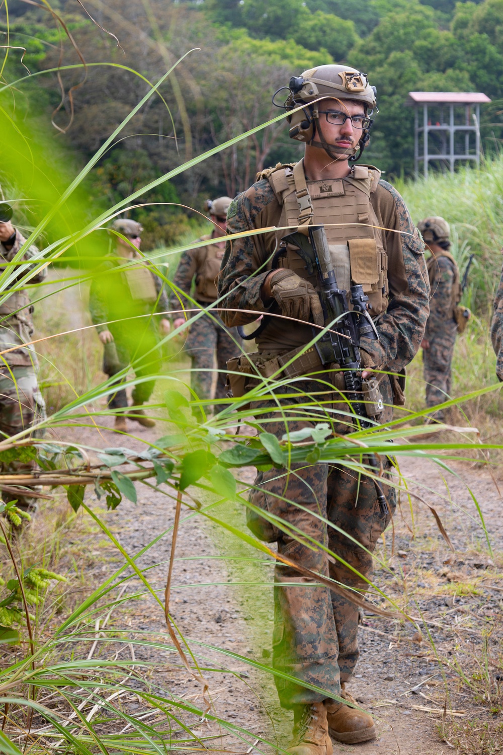U.S. Marines and Panamanian Partners train on fire team movement techniques