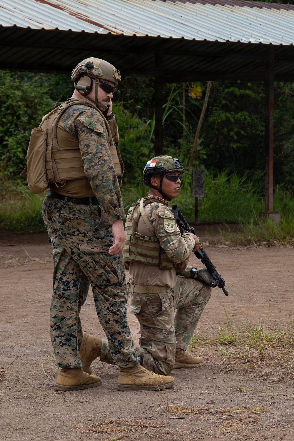 U.S. Marines and Panamanian Partners train on fire team movement techniques