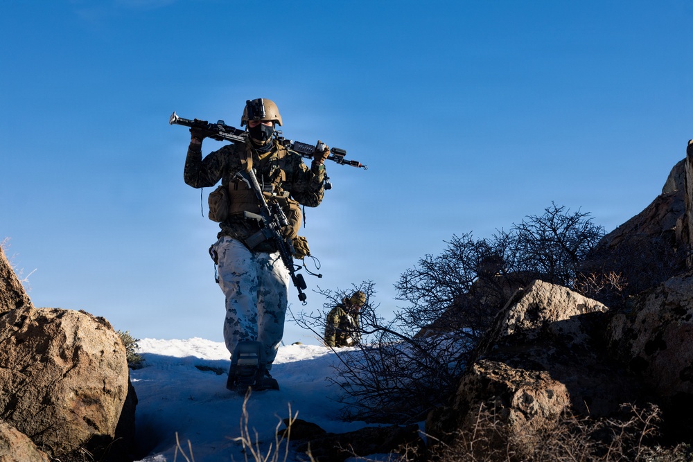 U.S. Marines with 2nd Bn., 4th Marines conduct force-on-force exercise during MTX 1-26