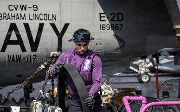 Abraham Lincoln Conducts Routine Aircraft Maintenance