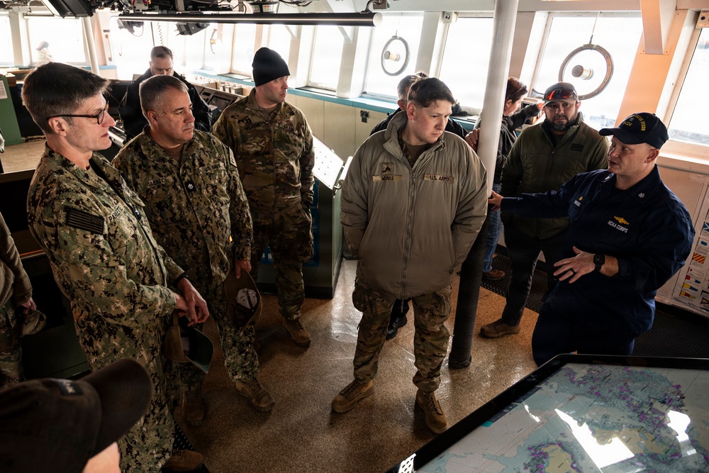 Arctic Edge 2026 medical experimentation participants tour NOAA’s Oscar Dyson (R-224) in Kodiak, AK
