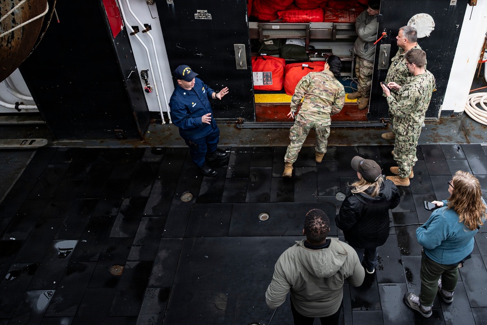 Arctic Edge 2026 medical experimentation participants tour NOAA’s Oscar Dyson (R-224) in Kodiak, AK