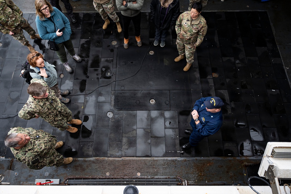Arctic Edge 2026 medical experimentation participants tour NOAA’s Oscar Dyson (R-224) in Kodiak