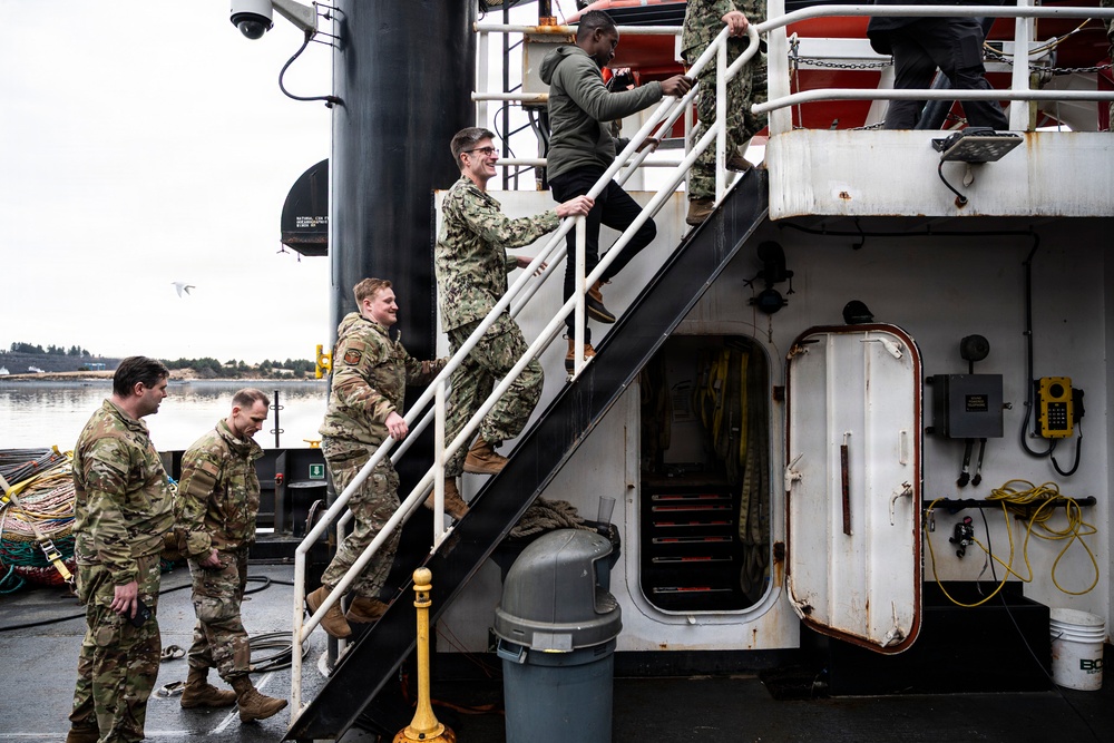 Arctic Edge 2026 medical experimentation participants tour NOAA’s Oscar Dyson (R-224) in Kodiak