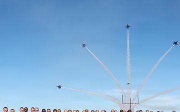 U.S. Navy Blue Angels meet the U.S. Marine Corps Silent Drill Platoon