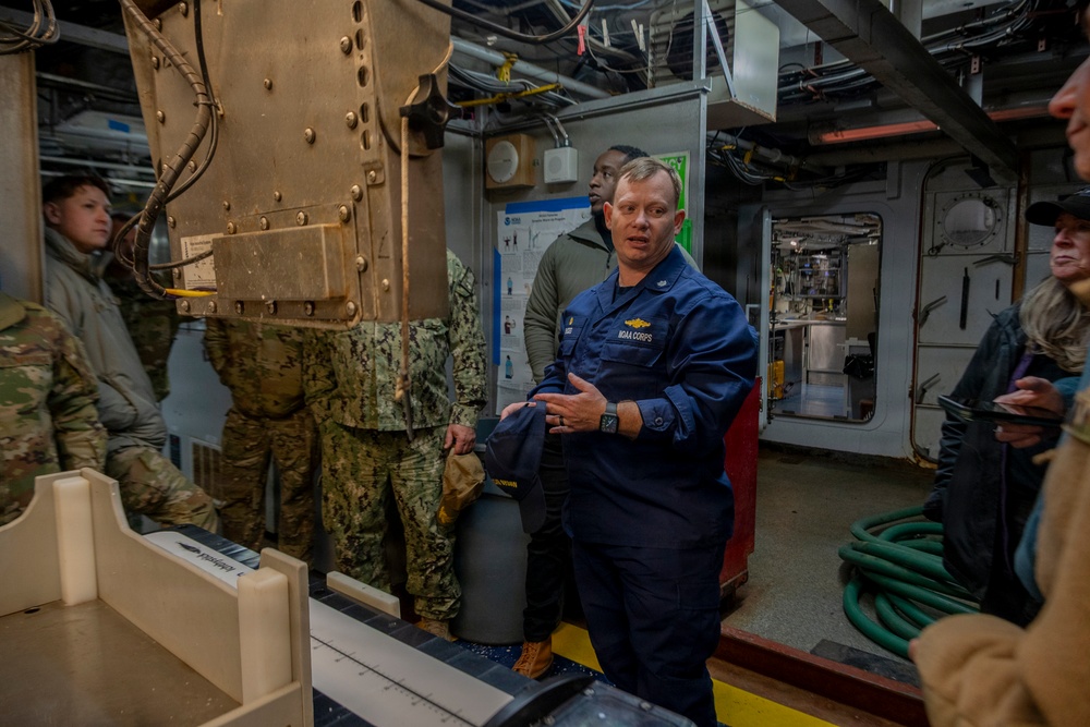 Arctic Edge 2026 medical experimentation participants tour NOAA’s Oscar Dyson (R-224) in Kodiak