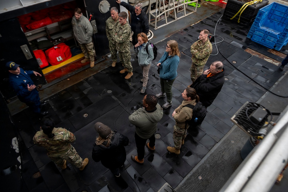 Arctic Edge 2026 medical experimentation participants tour NOAA’s Oscar Dyson (R-224) in Kodiak, AK