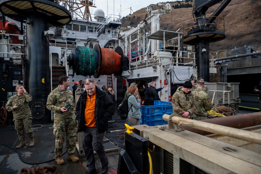 Arctic Edge 2026 medical experimentation participants tour NOAA’s Oscar Dyson (R-224) in Kodiak