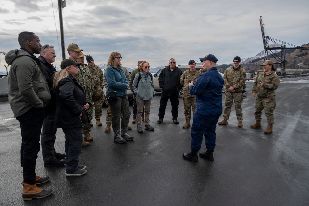 Arctic Edge 2026 medical experimentation participants tour NOAA’s Oscar Dyson (R-224) in Kodiak, AK