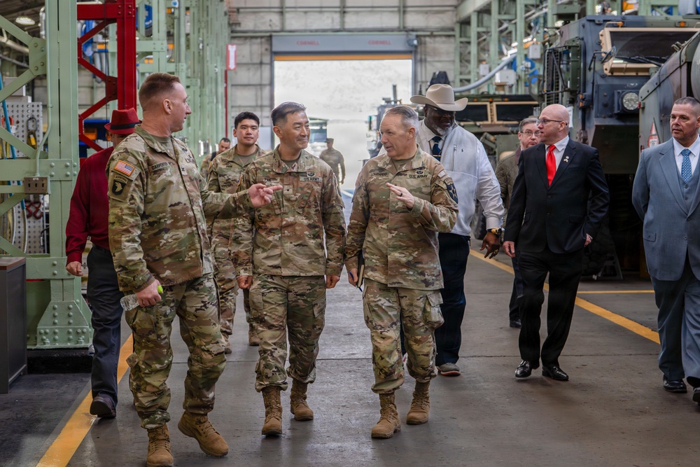 Senior leaders walk through sustainment operations