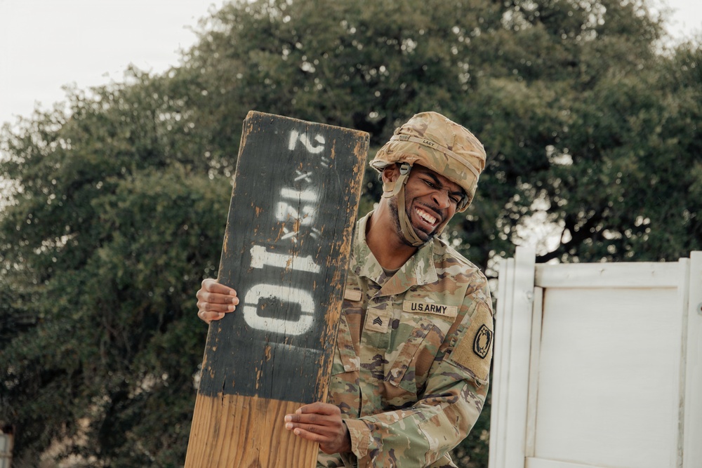 Soldiers from Echo Company, 1-44 ADA conduct Leaders Reaction Course