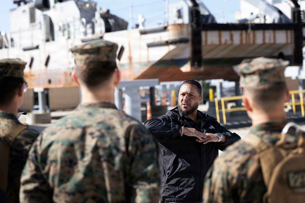 Future Marine Officers Get Inside Global Logistics Engine at Blount Island