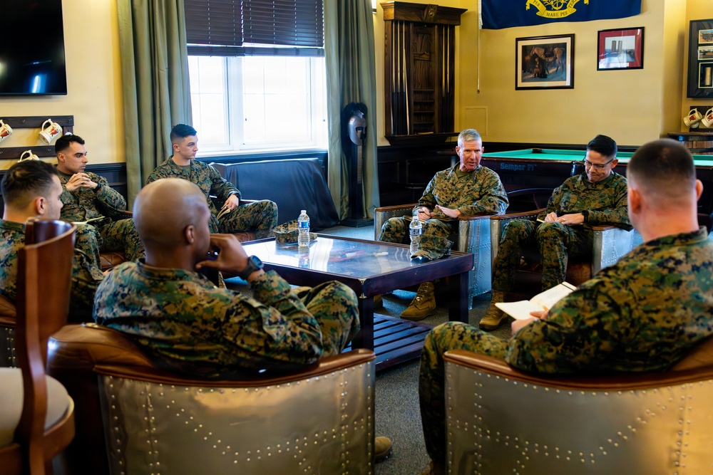 The Commandant, Gen, Eric M. Smith and Sergeant Major of the Marine Corps Carlos A. Ruiz visit TBS Echo Company