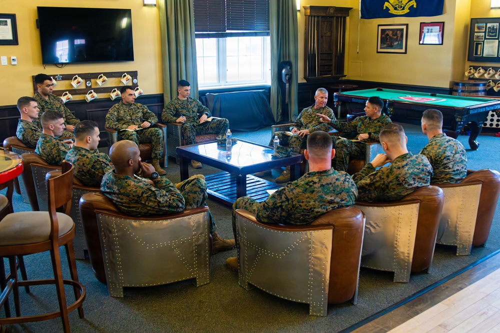 The Commandant, Gen, Eric M. Smith and Sergeant Major of the Marine Corps Carlos A. Ruiz visit TBS Echo Company