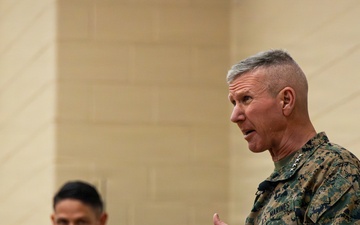 The Commandant, Gen, Eric M. Smith and Sergeant Major of the Marine Corps Carlos A. Ruiz visit TBS Echo Company