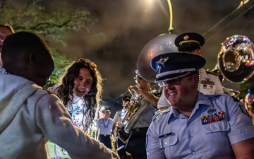 Band of the West and Fort Sam's Own perform in Mardi Gras parade