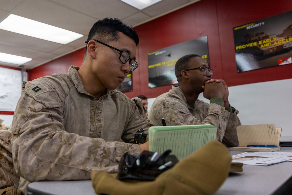 U.S. Marines with 3rd LAR receive NTC 26-03 brief from 3rd Calvary Regiment