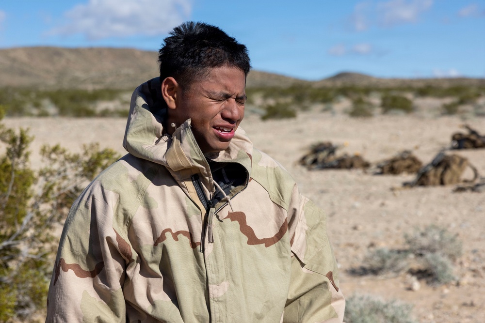 U.S. Marines with 3rd LAR participate in CBRN training during NTC 26-05