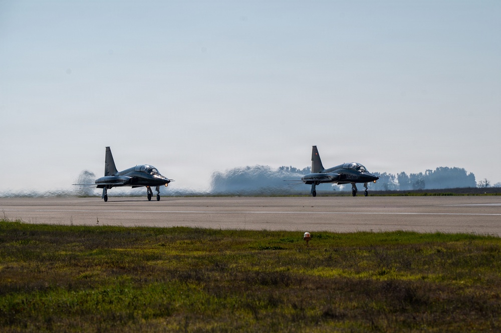 Beale AFB Aircraft Fly Unique Formation in Airshow Preparation