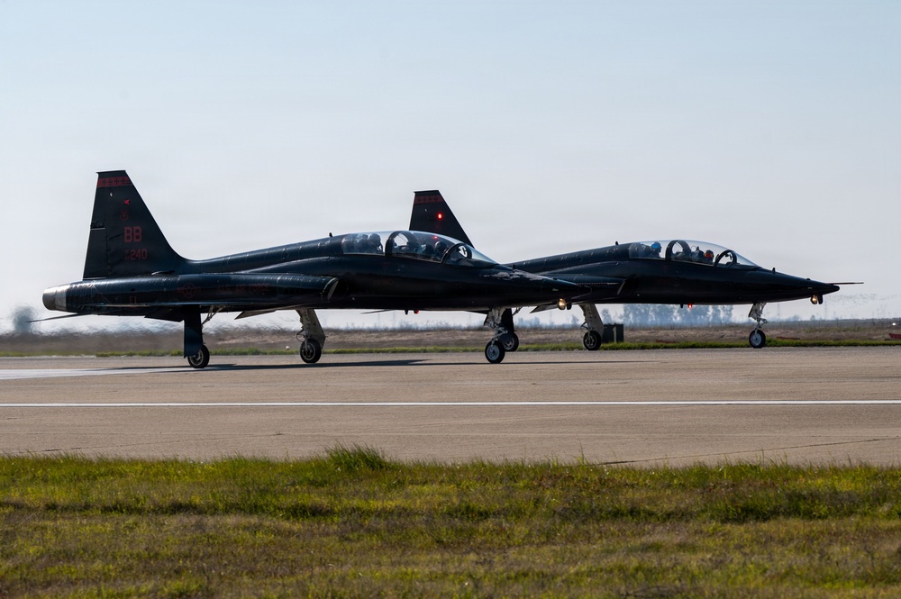 Beale AFB Aircraft Fly Unique Formation in Airshow Preparation