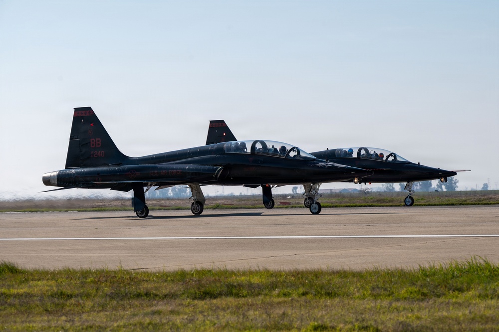 Beale AFB Aircraft Fly Unique Formation in Airshow Preparation