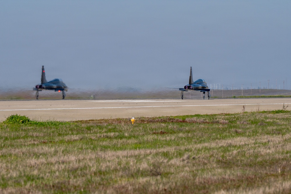 Beale AFB Aircraft Fly Unique Formation in Airshow Preparation