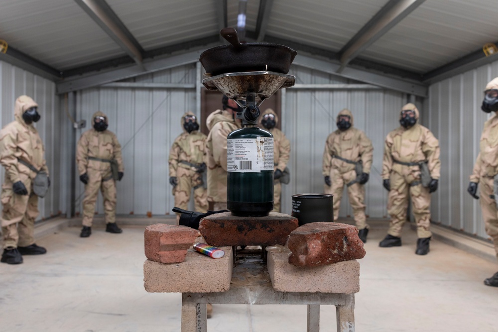 U.S. Marines with 3rd LAR participate in CBRN training during NTC 26-05