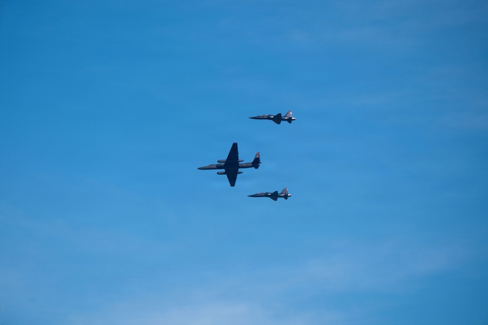 Beale AFB Aircraft Fly Unique Formation in Airshow Preparation