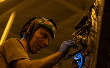 Abraham Lincoln Conducts Routine Aircraft Maintenance