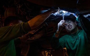 Abraham Lincoln Conducts Aircraft Routine Maintenance