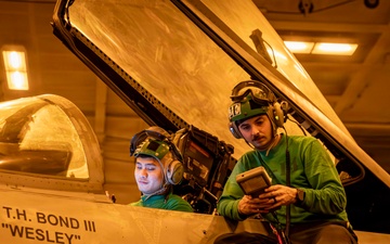 Abraham Lincoln Conducts Aircraft Routine Maintenance