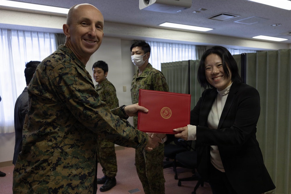 MCAS Iwakuni Awards JGSDF members for their efforts during exercise Nankai Rescue 2026