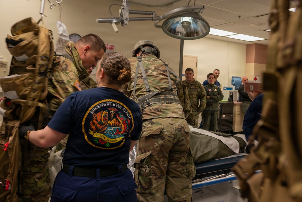 Medical experimentation teams, medics, corpsmen support ARCTIC EDGE 2026 at USCG Air Station Kodiak