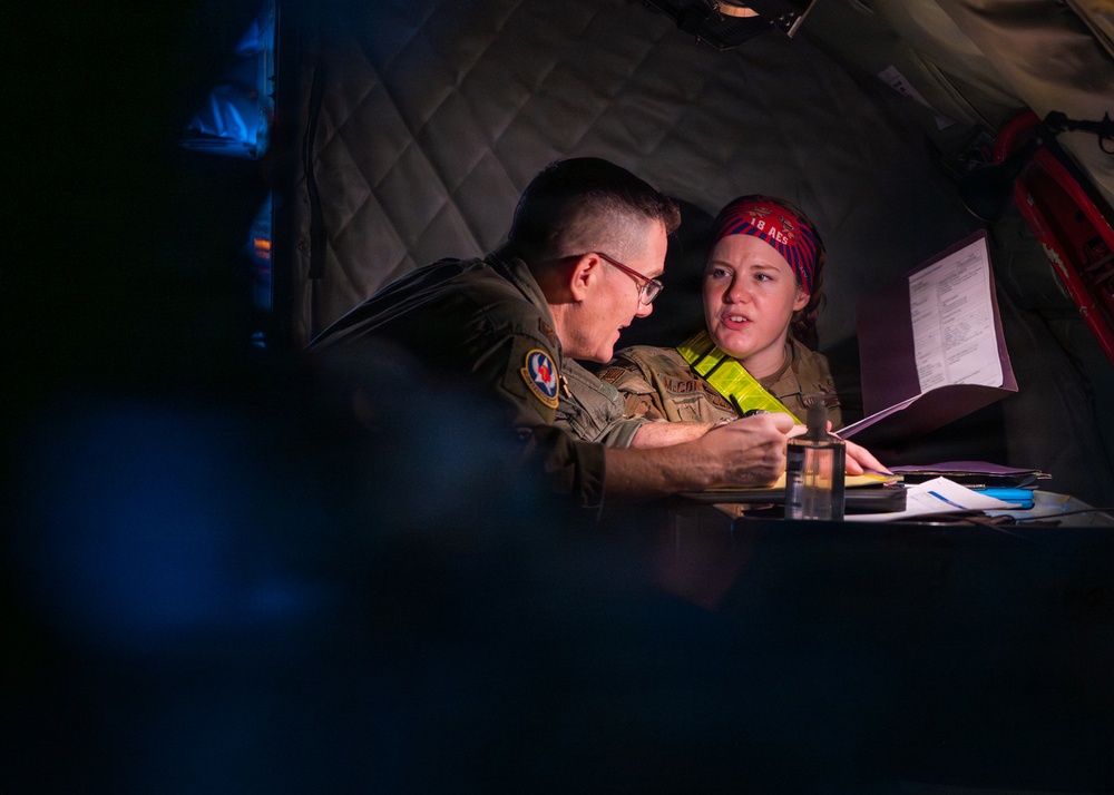 From tanker to lifeline: 909th ARS, 18th AES train over Pacific