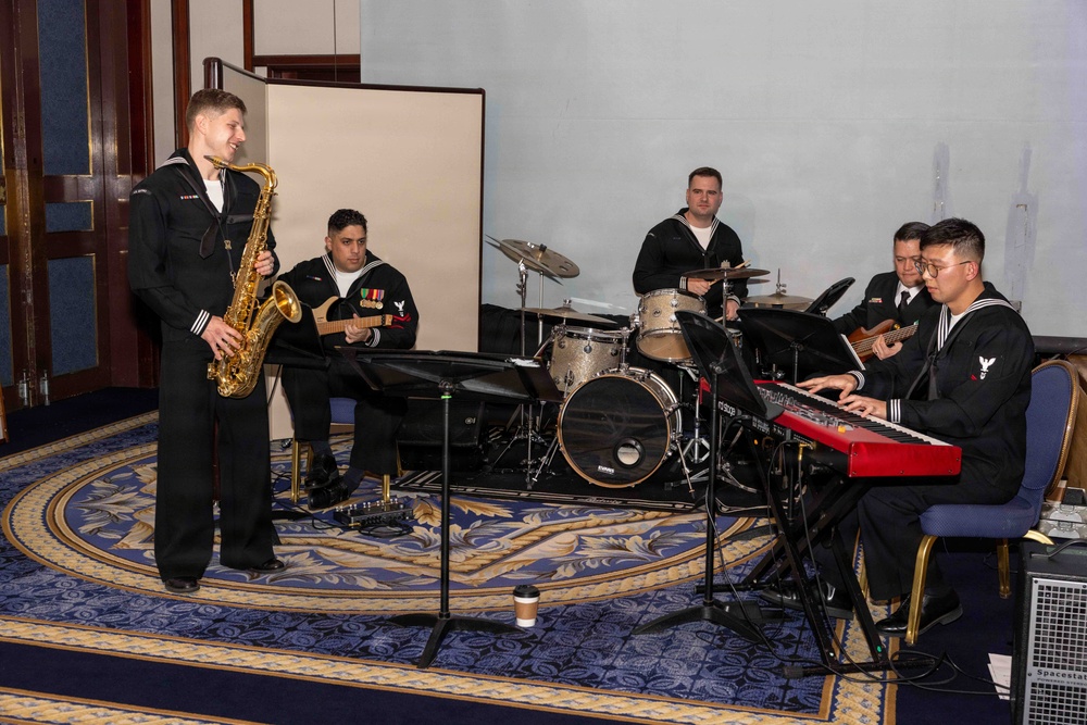 U.S. 7th Fleet's Orient Express Protocol Combo provide music for the Shinnenkai Reception