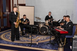 The U.S. 7th Fleet's Orient Express Protocol Combo provide music for the Shinnenkai Reception
