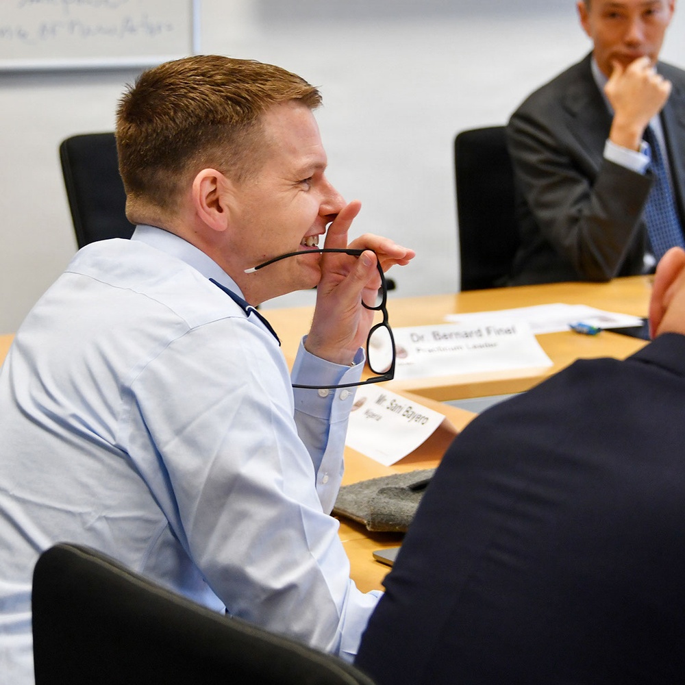 Participants engage in group seminars during the Strategic Competition in Russia course