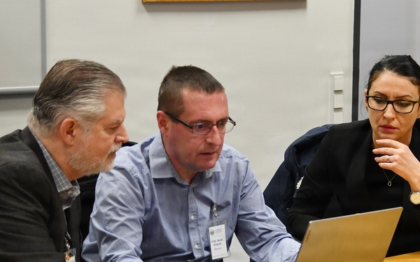 Participants engage in group seminars during the Strategic Competition in Russia course