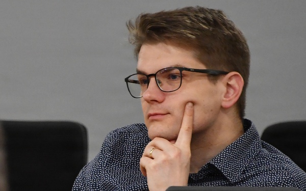 Participants attend a plenary session during the Strategic Competition in Russia course