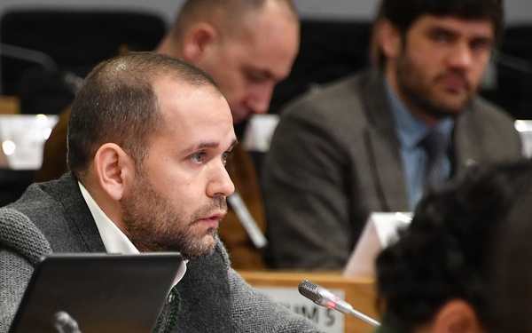 Participants attend a plenary session during the Strategic Competition in Russia course