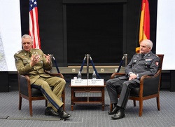 Polish Lt. Gen. Piotr Błazeusz, strategic advisor to the chief of the Polish General Staff, speaks to participants during the Strategic Competition in Russia course